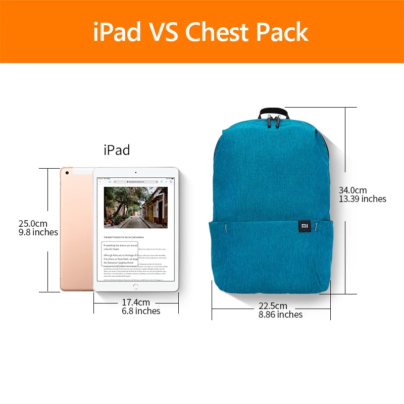 

Original Xiaomi 10L Backpack Bag Colorful Leisure Sports Chest Pack Bags Unisex For Mens Women Travel Camping
