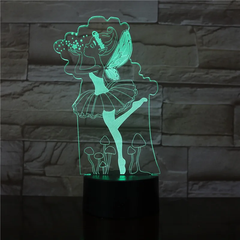 Красивая девушка 3D светодиодный ночной Светильник многоцветный RGB Украшения в