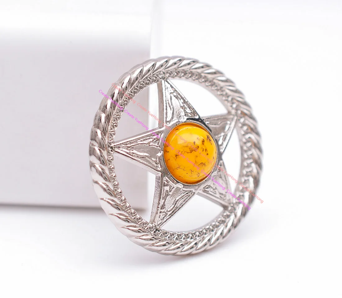 10 шт. 30 мм Серебряный Западный Техасский рейнджер звезда искусственная кожа