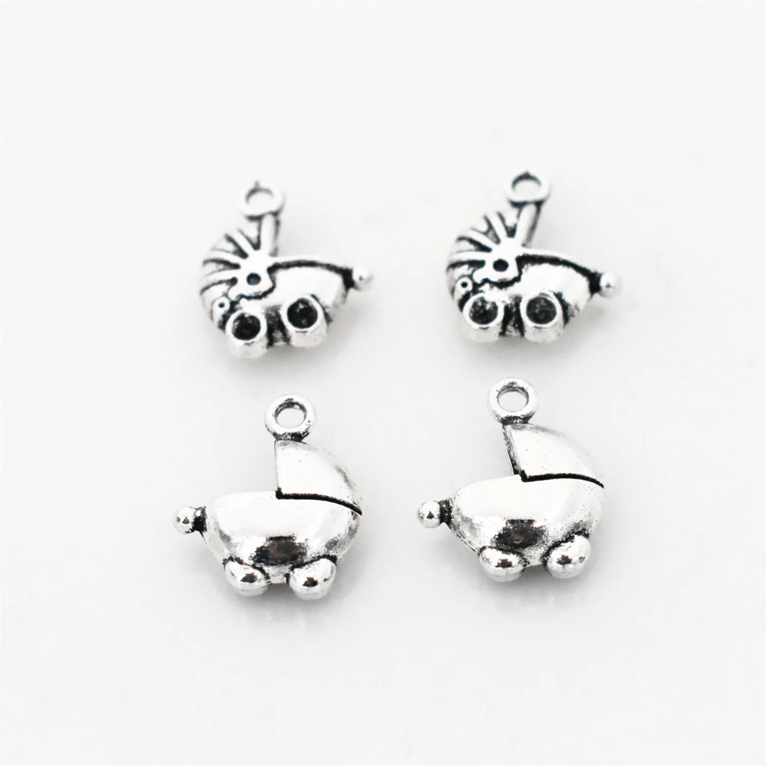 15pcs 16.7x13.5x5.3mm Antique Silver and Bronze Colors Plated Cute Baby carriage Charm Pendant DIY Handmade Jewelry Accessories | Украшения