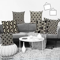 black stripe throw pillow case morocco geometric decorative cushion covers pillowcase for sofa linen cushion cover almofadas