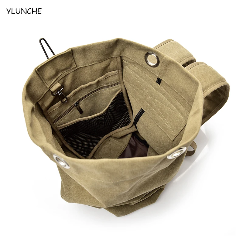 売却 のバックパック、キャンバスバッグ、大容量バケットバッグ、屋外ハイキングバッグ、荷物袋、のための