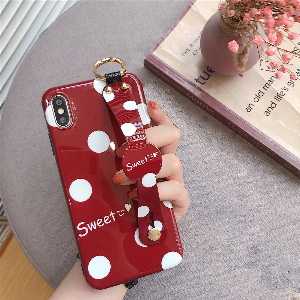Чехол для телефона IPhone 11 Pro Max XR XS X 8 7 6 6S Plus IMD задняя крышка с ремешком на запястье |