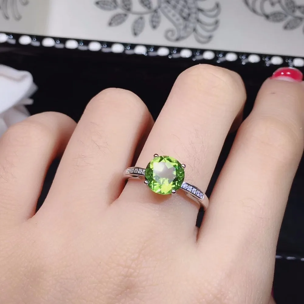 Lady ring KJJEAXCMY бутик ювелирных изделий 925 стерлингового серебра инкрустированные натуральные драгоценные камни перидота для мужчин и женщин Роскошные пары кольцо Поддержка ide - Цвет камня: Lady ring