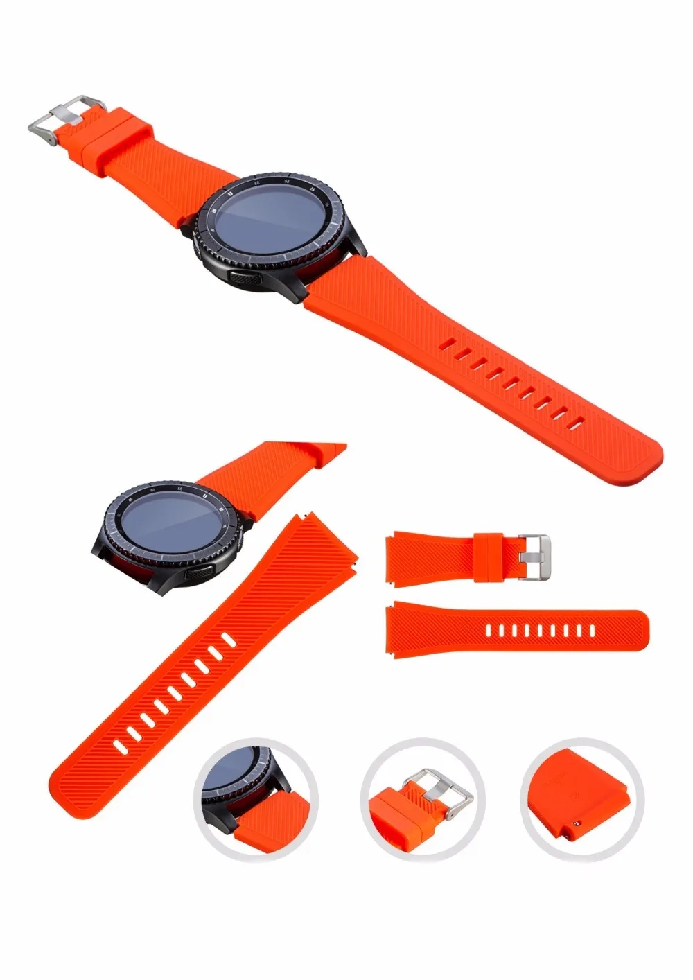 TEAROKE 22 мм силиконовый ремешок для samsung Galaxy Watch 46 мм версия мягкий резиновый спортивный ремешок браслет для gear S3 SM-R800
