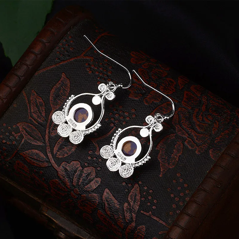 Begua Ringen женские серьги подвески из харуита и серебра 925|Серьги-подвески| |
