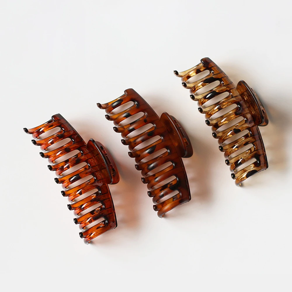 

Hair Claw Clip Women Tough Plastic Hair Crab Large Size Leopard Black Hair Clamps Hair Accessories