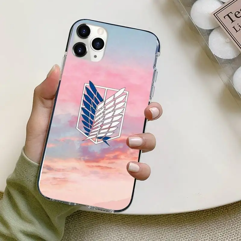 

Anime Attack On Titan Levi Ackerman luxury brand Phone Case Transparent for iPhone 11 12 mini pro MAX shell funda coque hull