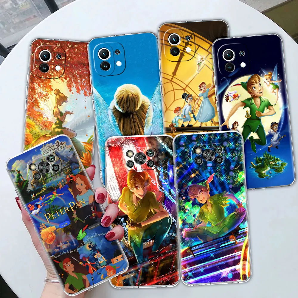 

Disney Cartoon Peter Pan Transparent Case for Xiaomi Poco X3 NFC M3 Pocophone F1 F2 Pro F3 GT X2 Redmi K40 Tpu Clear Soft Cover