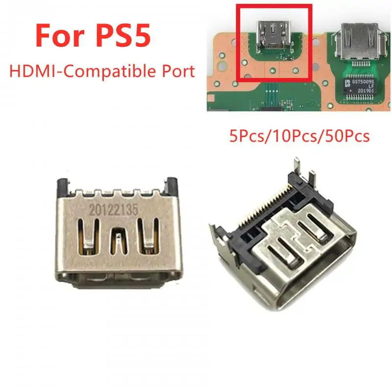 

5/10/50Pcs For PS5 HDMI-Compatible Port replacement Mini HD interface Socket for Sony