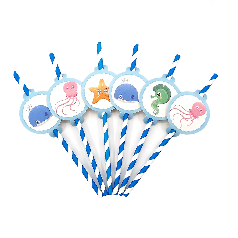 Детский день рождения океан посуда в виде животных праздничные атрибуты