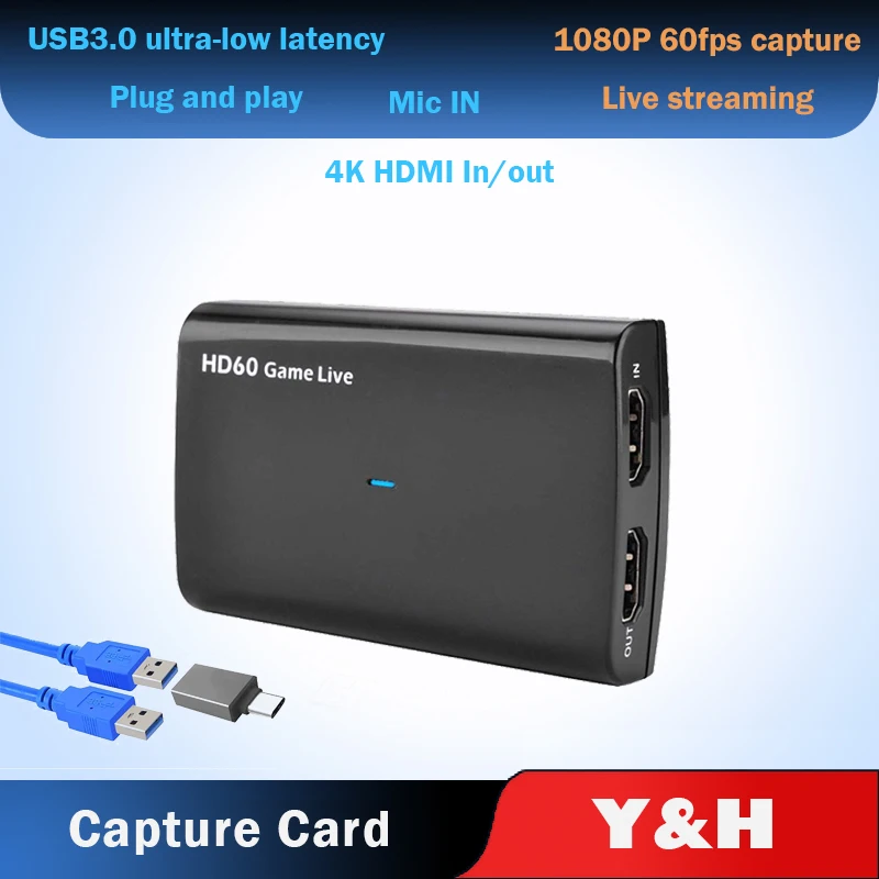 5 шт. ezcap266 USB3.0 4K видео карта захвата совместимому с HDMI к USB игровой Регистраторы HD