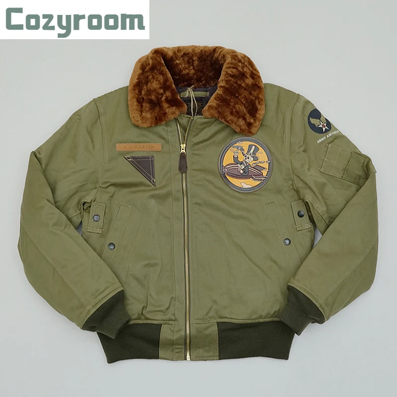 

Cozyroom USAAF B-15A Flight Jacket Vintage US Army Men's Bomber Flying Coat B-15