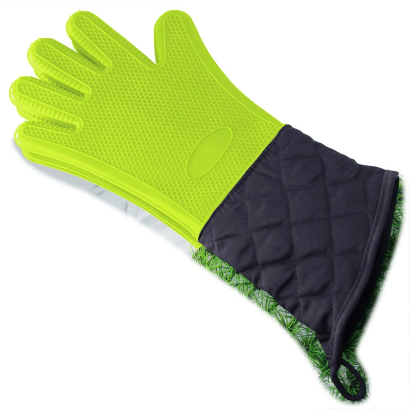 

Food Grade Thick Heat Resistant Silicone Glove BBQ Grill For Kitchen Barbecue Oven Mitts Baking Tools Cooking Accessories