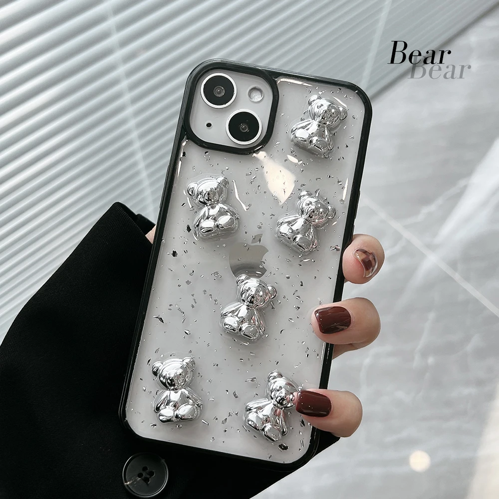 

Electroplating Bear Case For iPhone 13 13Pro 13ProMax 12 12Pro 12ProMax 11 11Pro 11ProMax 7 8 8Plus X XS XSMAX XR