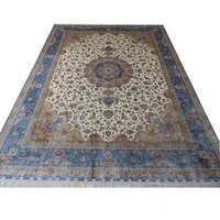 persian silk rug oriental classic medallion white hand woven living room carpet 9x12 foot