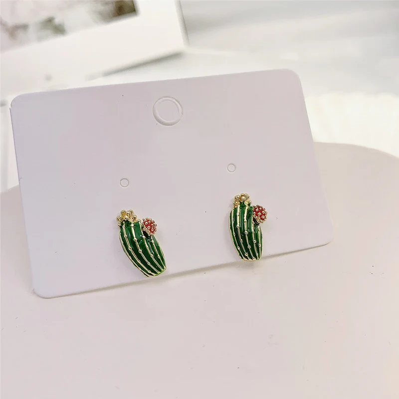 Серьги-кактусы Find Me для девочек асимметричные маленькие серьги с зелеными