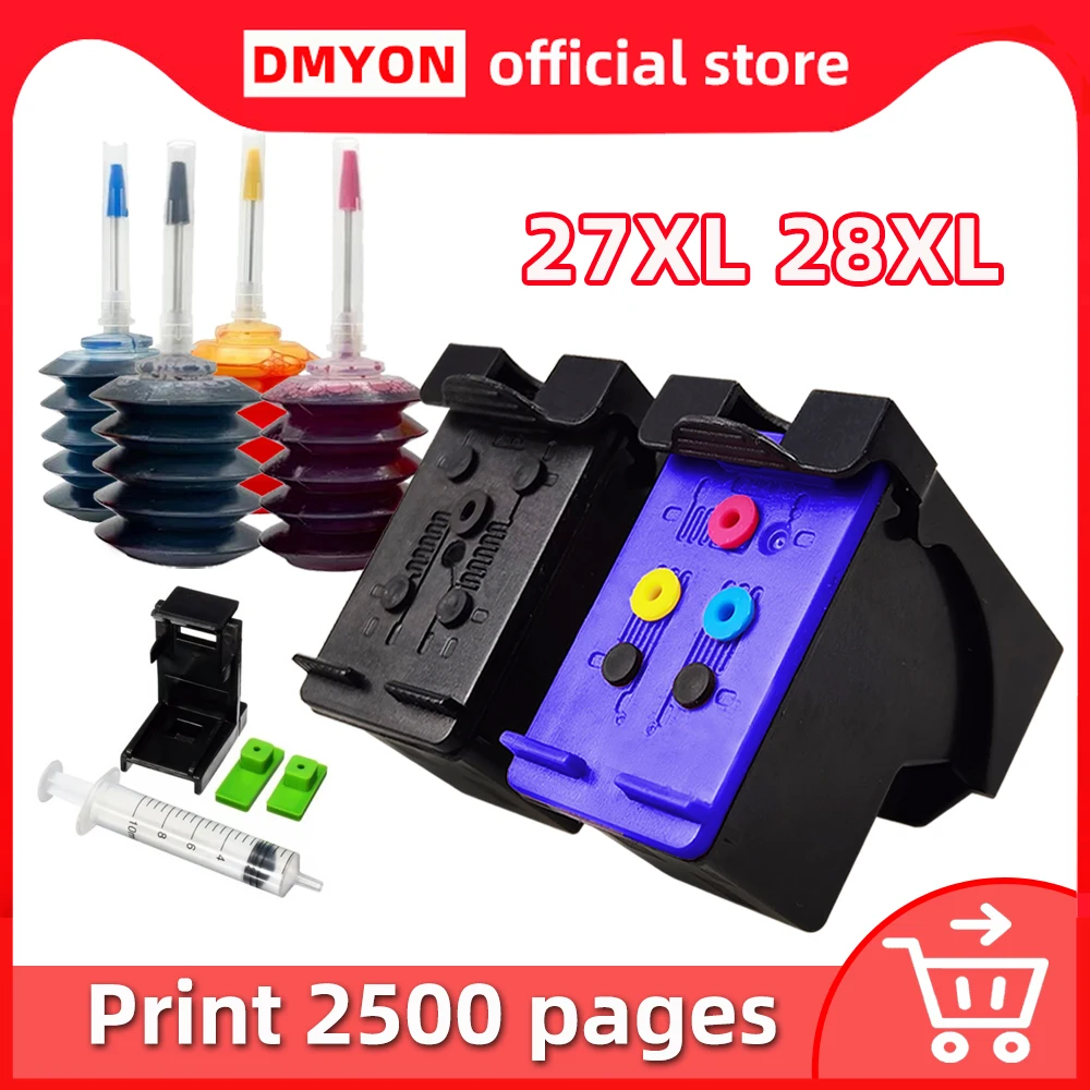 

27XL 28XL Ink Cartridge Compatible for HP 27 28 XL Deskjet 3320 3322 3420 3425 3450 3520 3520v 3550 3620v 3650 v 3651 Printer