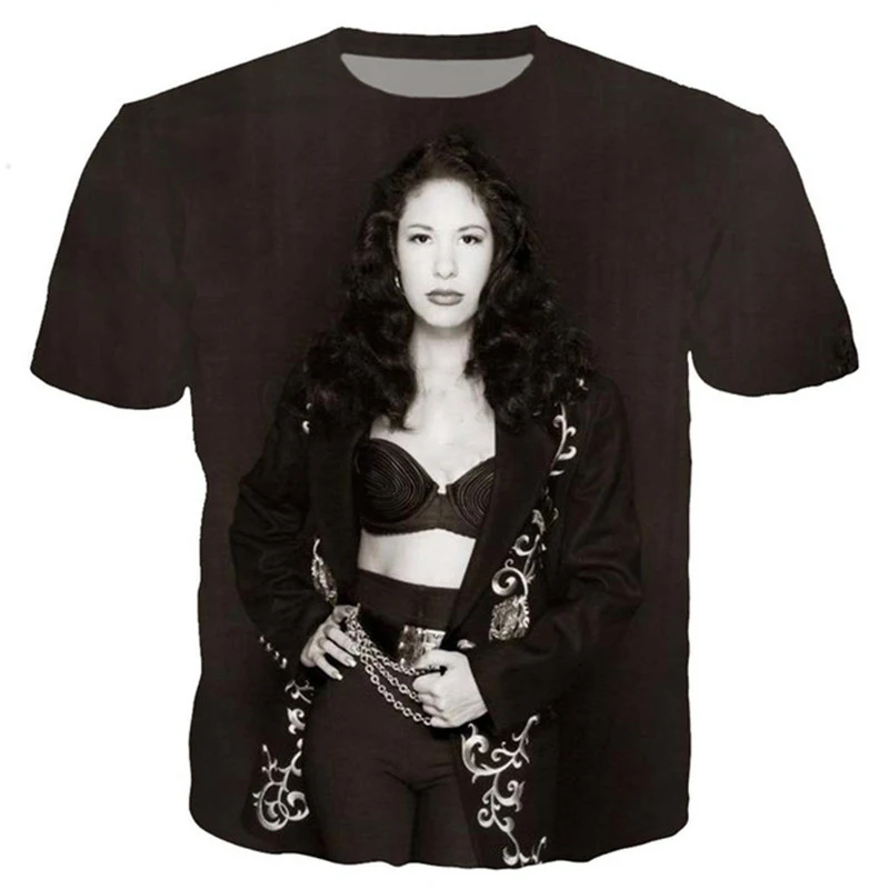 Новое поступление футболка для мужчин и женщин хип-хоп певец Селена кунтанилла 3D