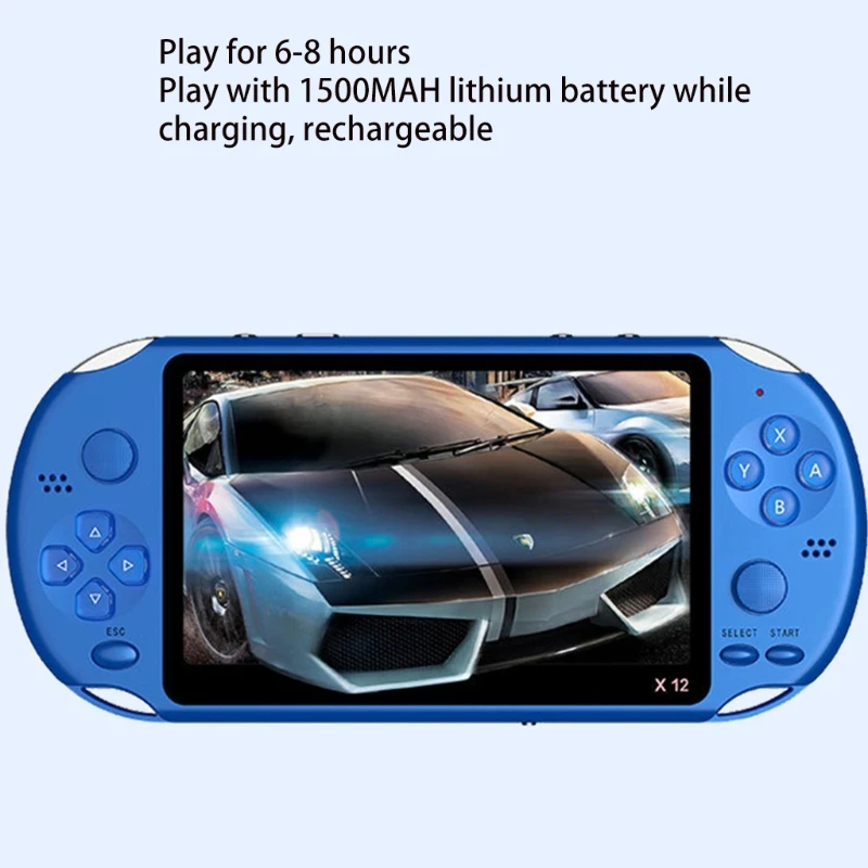 

Genuine Handheld Game Console Retro Video Games 5.1" LCD Screen Built-in 1500mAh Rechargeable Lithium Battery 12x Emulators