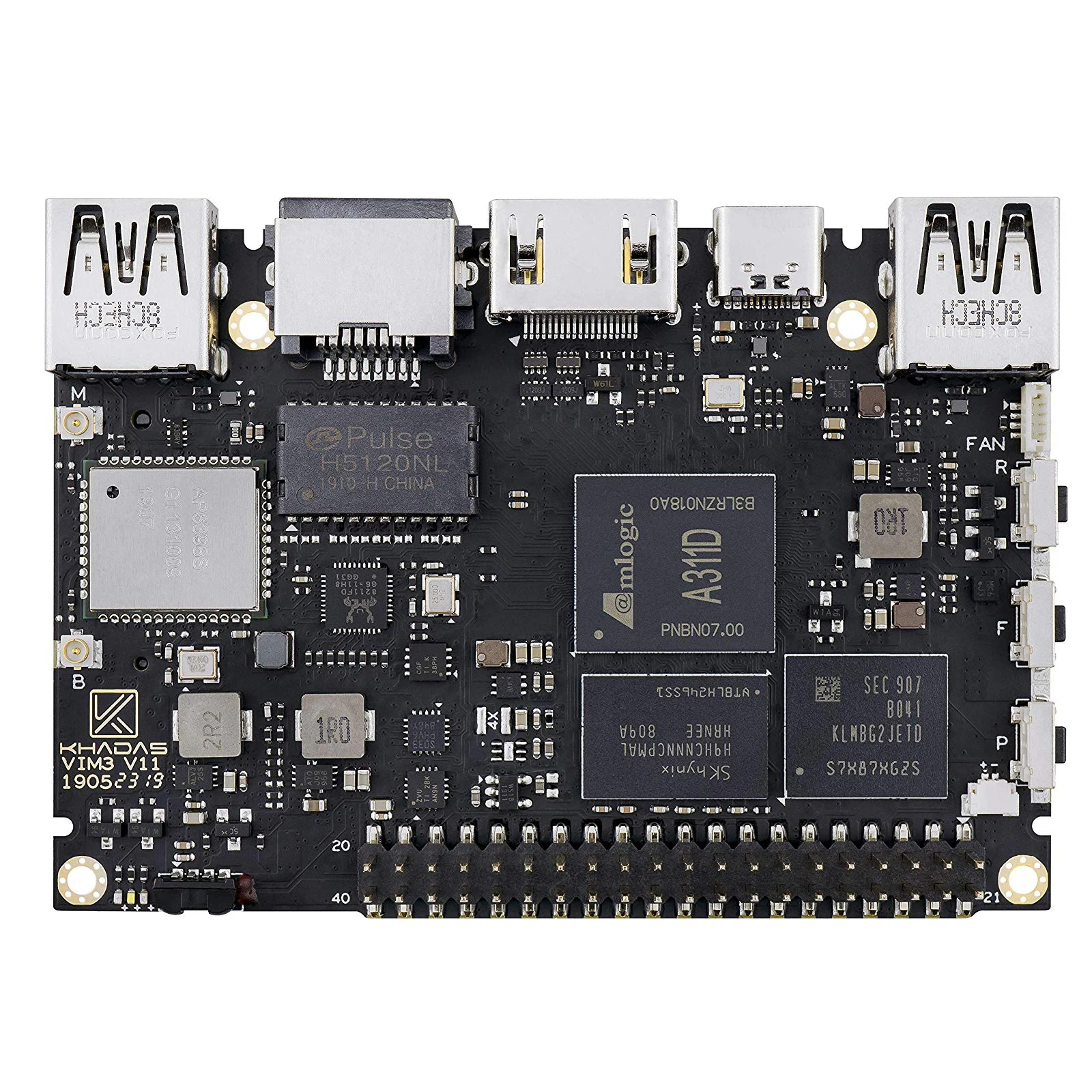 AiSpark Khadas VIM3 Basic/Pro Amlogic A311D SBC с 5 0 топами NPU однобортный компьютер|Демонстрационные