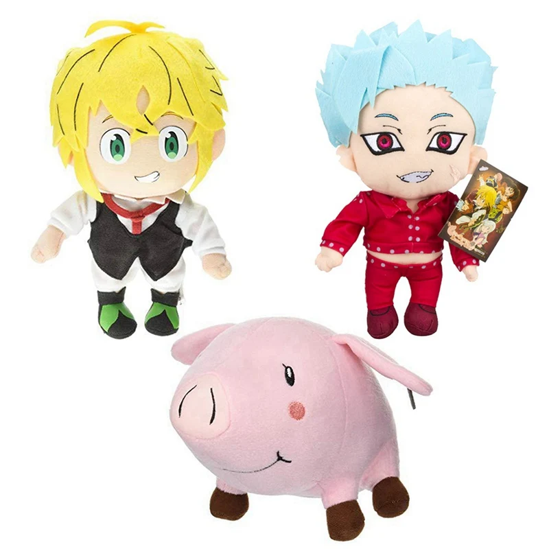 

20cm The Seven Deadly Sins Plush Toy Meliodas Ban Hawk Pig Dragon's Wrath Fox's Greed Soft Stuffed Animal Doll Children Gift