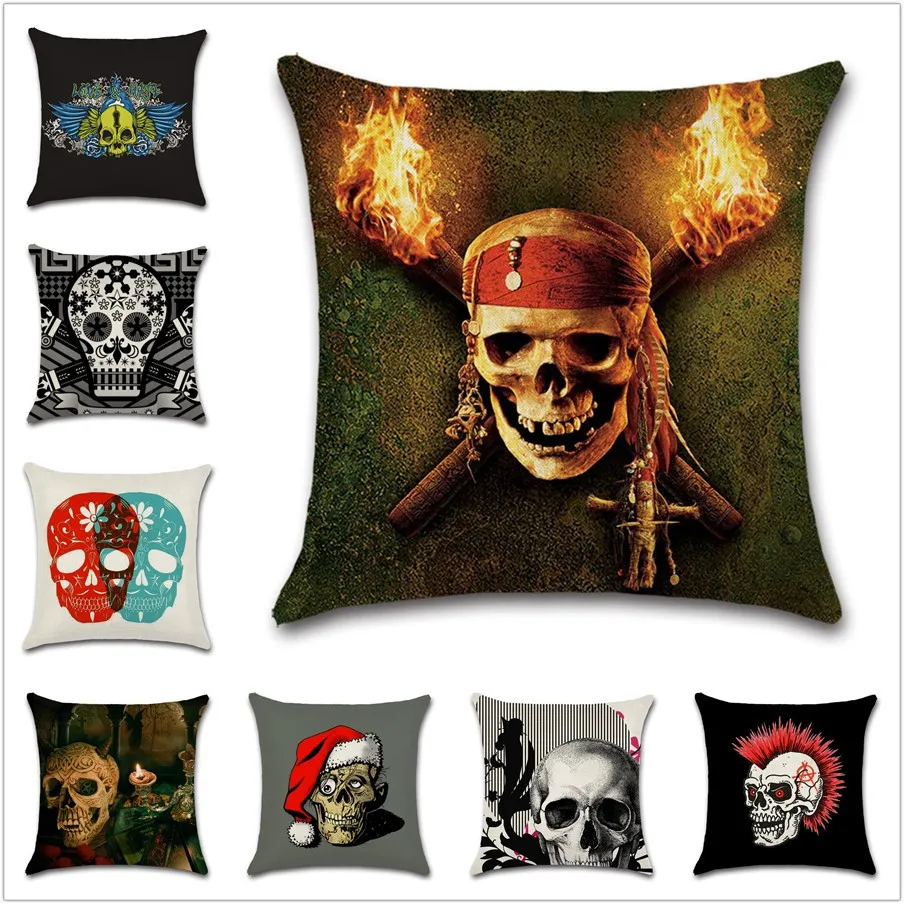 Череп пиратский панк dead art Хэллоуин Декор Наволочка декоративная домашняя