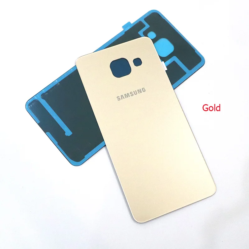 Gold Задняя крышка для samsung Galaxy A310 A310F, чехол для аккумулятора, 3D стекло, задняя крышка корпуса для Galaxy A3, чехол для задней двери, замена - Цвет: Gold