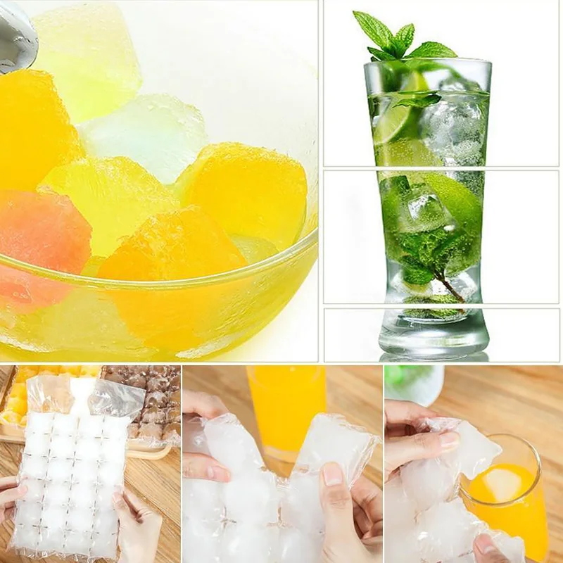 10pcs/pack Disposable Ice-making Bags Self-sealing Ice Cube Tray Mold Home Kitchen Gadgets Summer DIY Drinking Tools |