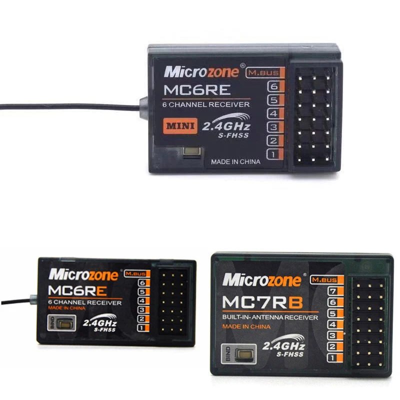 MicroZone MC7RB/MC6RE мини 6 канальный приемник для MC6C 2 4G контроллер передатчик
