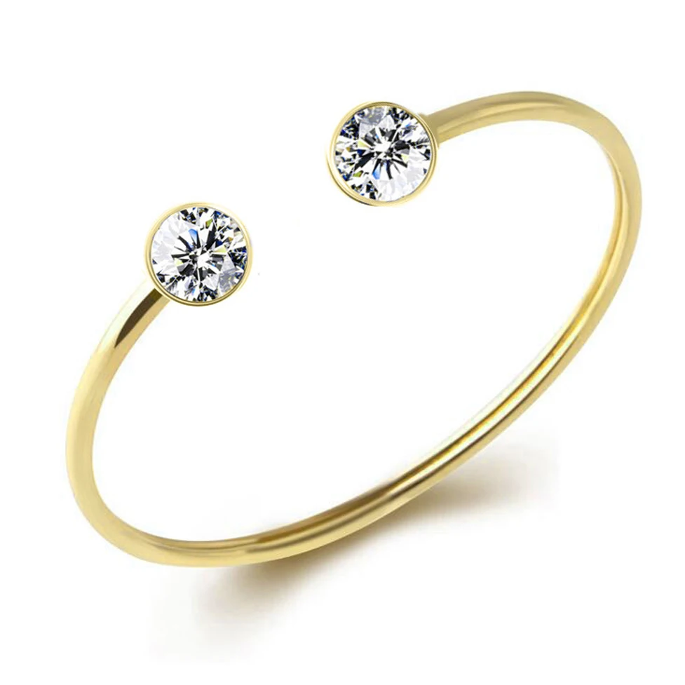 

cuff Bracelet Copper alloy Zircon Bangle for Valentine's Day gift