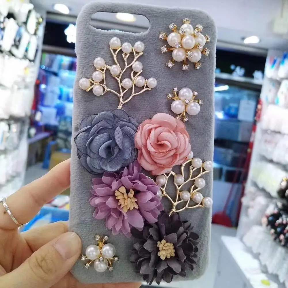 3D роскошный модный с украшениями в виде бриллиантов Жемчужный Цветок из текстиля