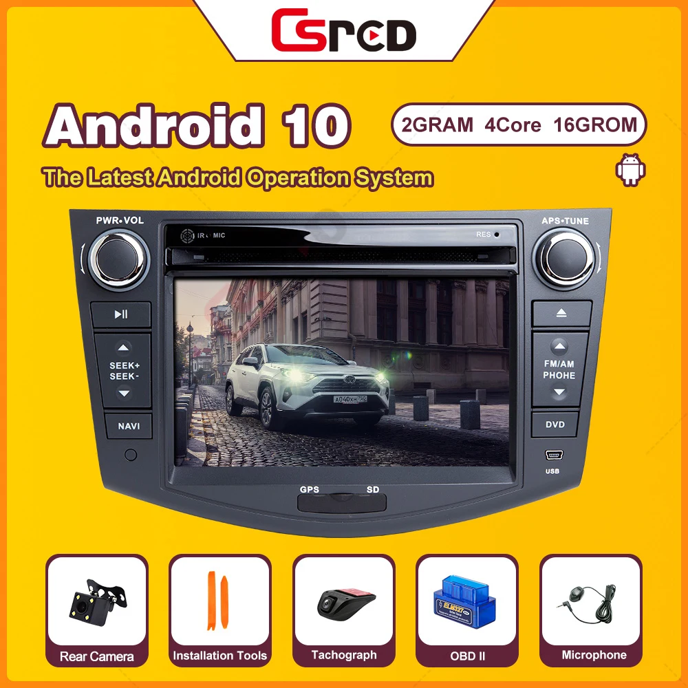 

Csred Auto Radio Android 10 For TOYOTA RAV4 2006 2007 2008 2009 2010 2011 2012 Multimedia Player GPS Navigation DVD CD Stereo