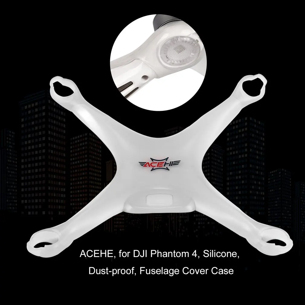Silicone Removable Dust-proof Anti-proof Fuselage Body Protective Cover Skin Shell Case FOR DJI Phantom 4 | Электроника