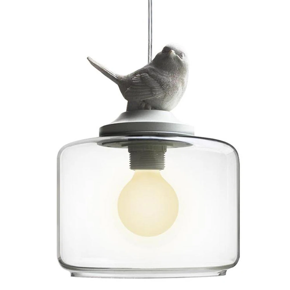 

American Loft Simple Restaurant Europe Nordic Bedroom Bird Glass Ceiling Lamp Droplight Home Decor For Cafe Bar Hall Club Store