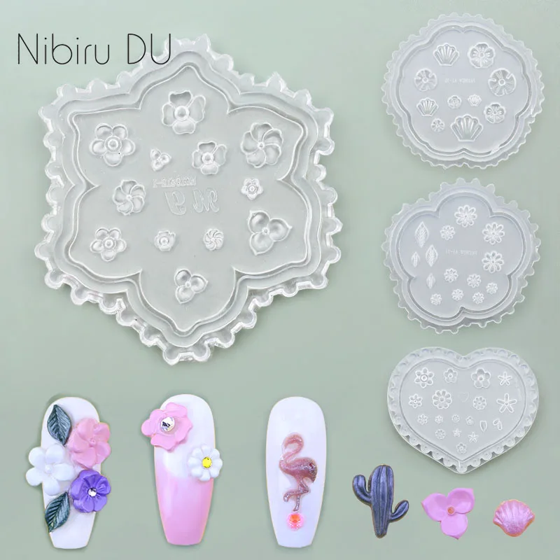 3D силиконовая форма для украшения ногтей акриловая Осенняя листья УФ Гель лак