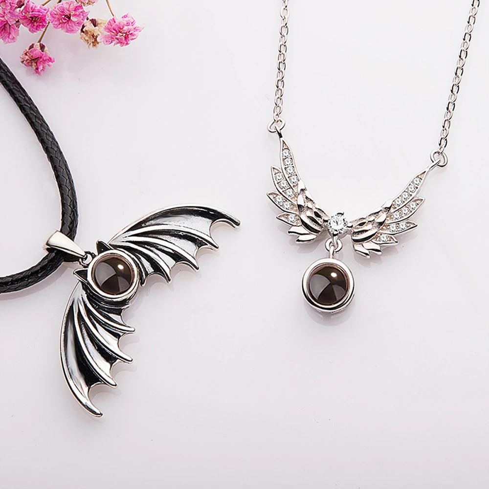 Ожерелье с подвеской в виде крыльев дьявола и ангела цепочка на ключицы