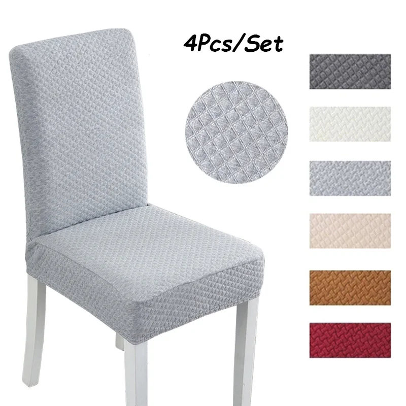 

4Pcs/Set Cotton Chair Cover Super Thick Spandex Dining Stretch One Piece Universal Chair Covers Machine Washable High Back Chair