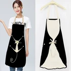 Черный милый мультяшный Кот с рисунком планшетов для мужчин и женщин домашний Кухонный Фартук инструменты для уборки нагрудники Pinafores