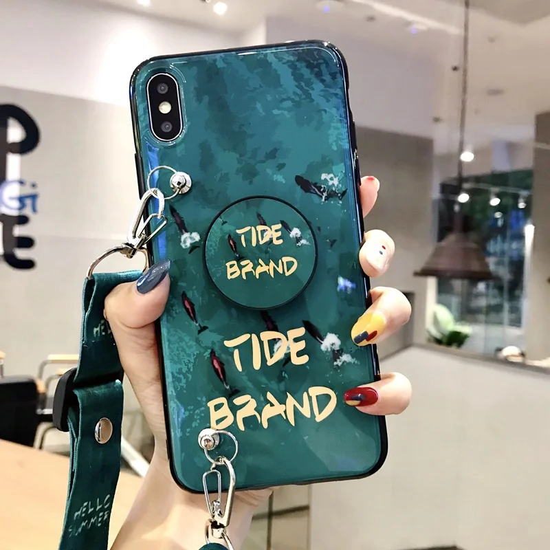 Чехол для huawei P 40 30 20 Lite Pro 2019 Изумрудный меховой шар чехол на запястье Nova 5 5i 6 SE 5T 3i