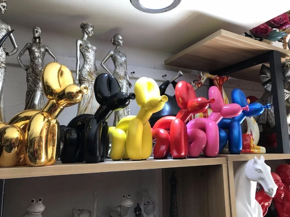 Hot! Newly Produced American Pop Art Resin Craft Balloons Dog Figurine Feces Dog Statue Balloon Dog Xmas, Valentine's Gift