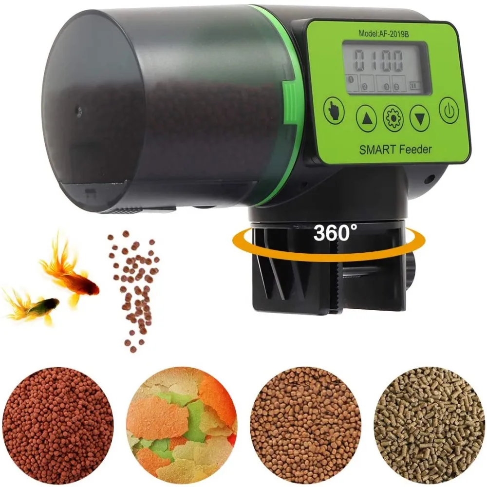 

Intelligent Automatic Fish Feeder 200ml Capacity Fish Food Dispenser Aquarium Timing Feeder With LED Display Aquarium Accessorie