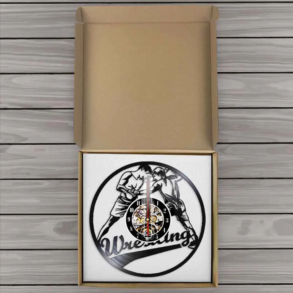 Настенные часы для борьбы спортивные боевые фиксаторы виниловая пластина