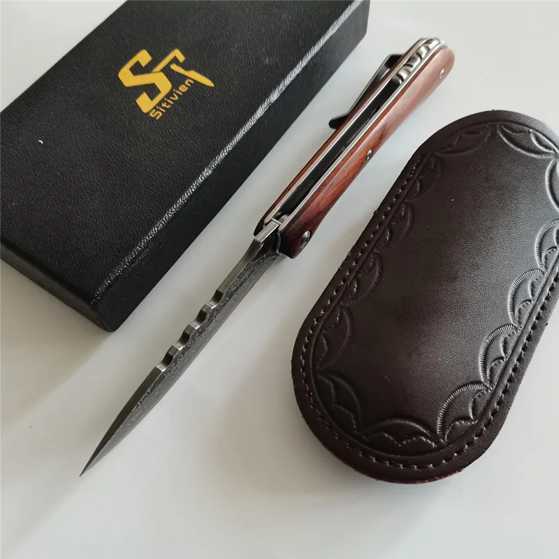 Складной нож Eafengrow sitive ST222 VG10 карманный тактический подарок из Дамасского лезвия