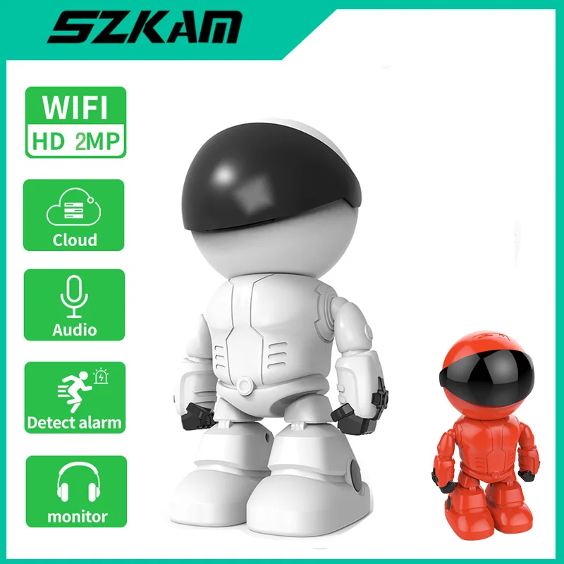 Online Szkam Robot de vigilancia para el hogar, cámara Ip con WIFI, Monitor de bebé, Webcam, Control de aplicación remota, videovigilancia inteligente, CCTV, inalámbrica, 1080P