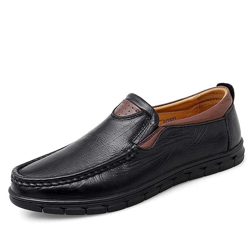 Leather Genuine Men Casual Shoes Brand Mens Loafers Moccasins Breathable Slip on Black Driving Shoes Plus Size 45 for Men