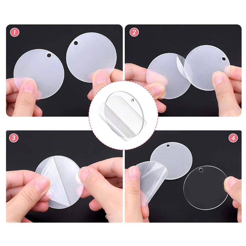 

50 Pcs Clear Acrylic Blanks Keychain Necklace Pendant Transparent Tags for DIY Projects Vinyl Accessories Party Supplies