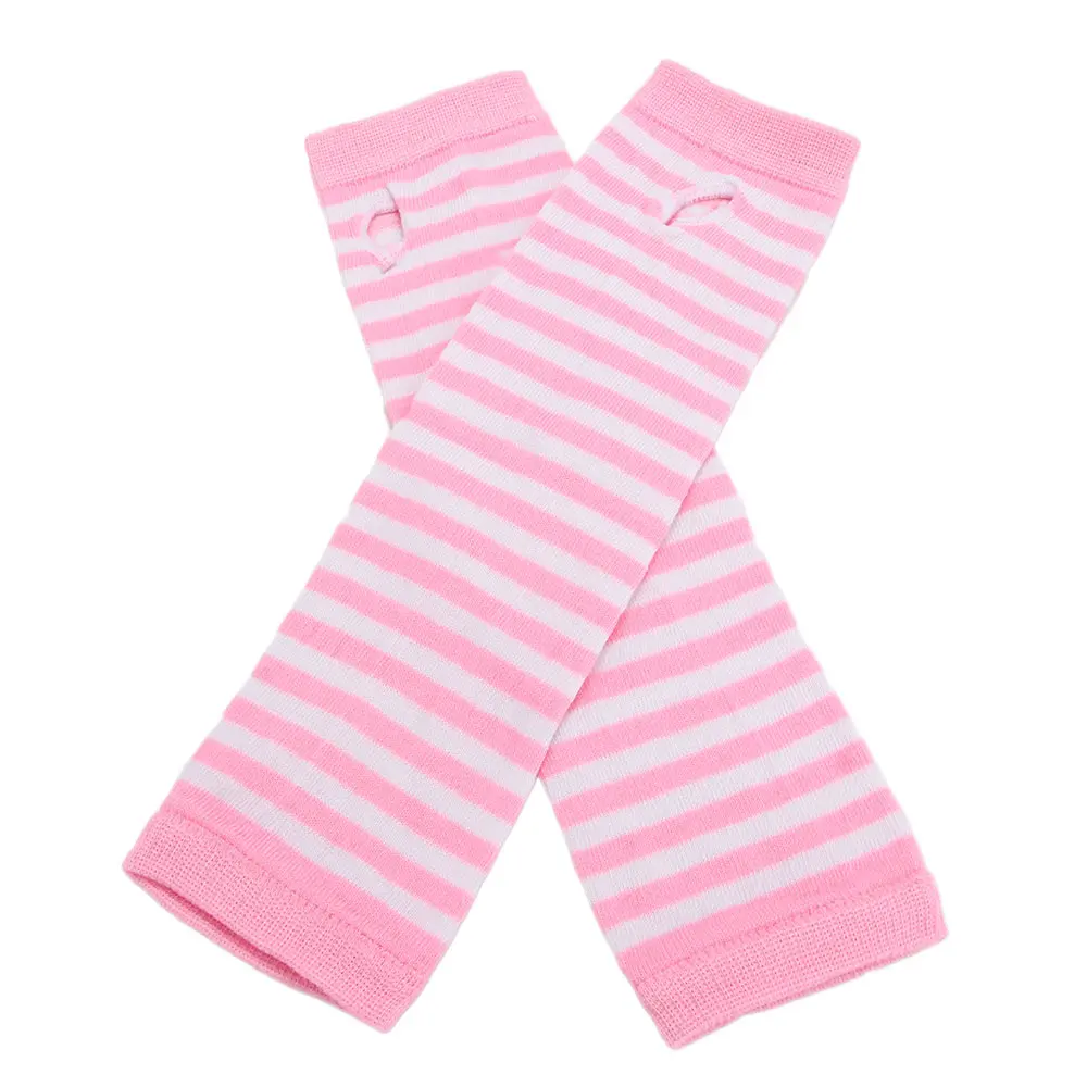 

2021 Fashion Women Lady Striped Elbow Gloves Warmer Knitted Long Fingerless Gloves Elbow Mittens Christmas Accessories Gift