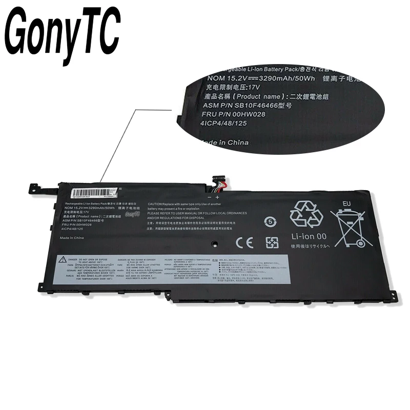 SB10F46466 15,2 в 52wh 00HW028 ноутбук Батарея для lenovo ThinkPad X1 углерода X1C yoga 20FB002VGE 20FB003RGE 20FB0043GE