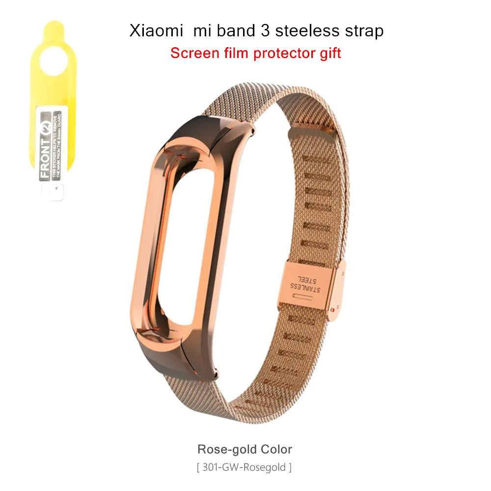 301-GW-Rosegold E-ZONE mi band 3 металлический ремешок для Xiaomi mi Band 3 Браслет Смарт-часы Band 3 аксессуар - Цвет: 301-GW-Rosegold